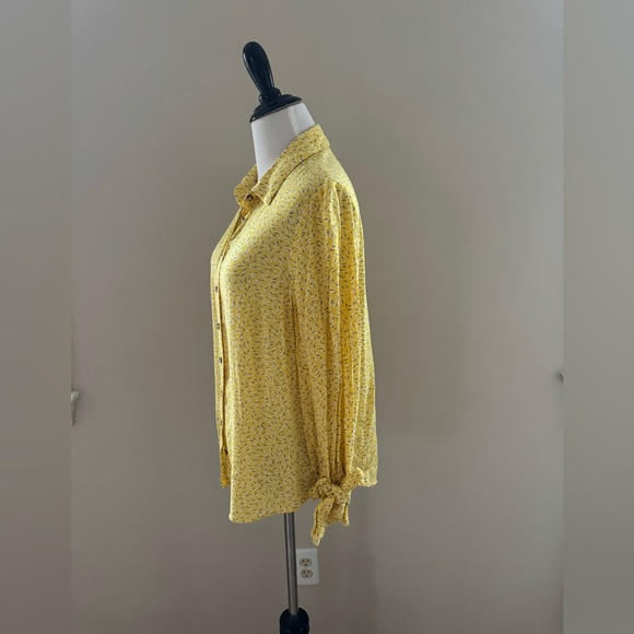 Anthropologie Maeve Yellow Blithe Button Down Top – Size 8 - Picture 2 of 3